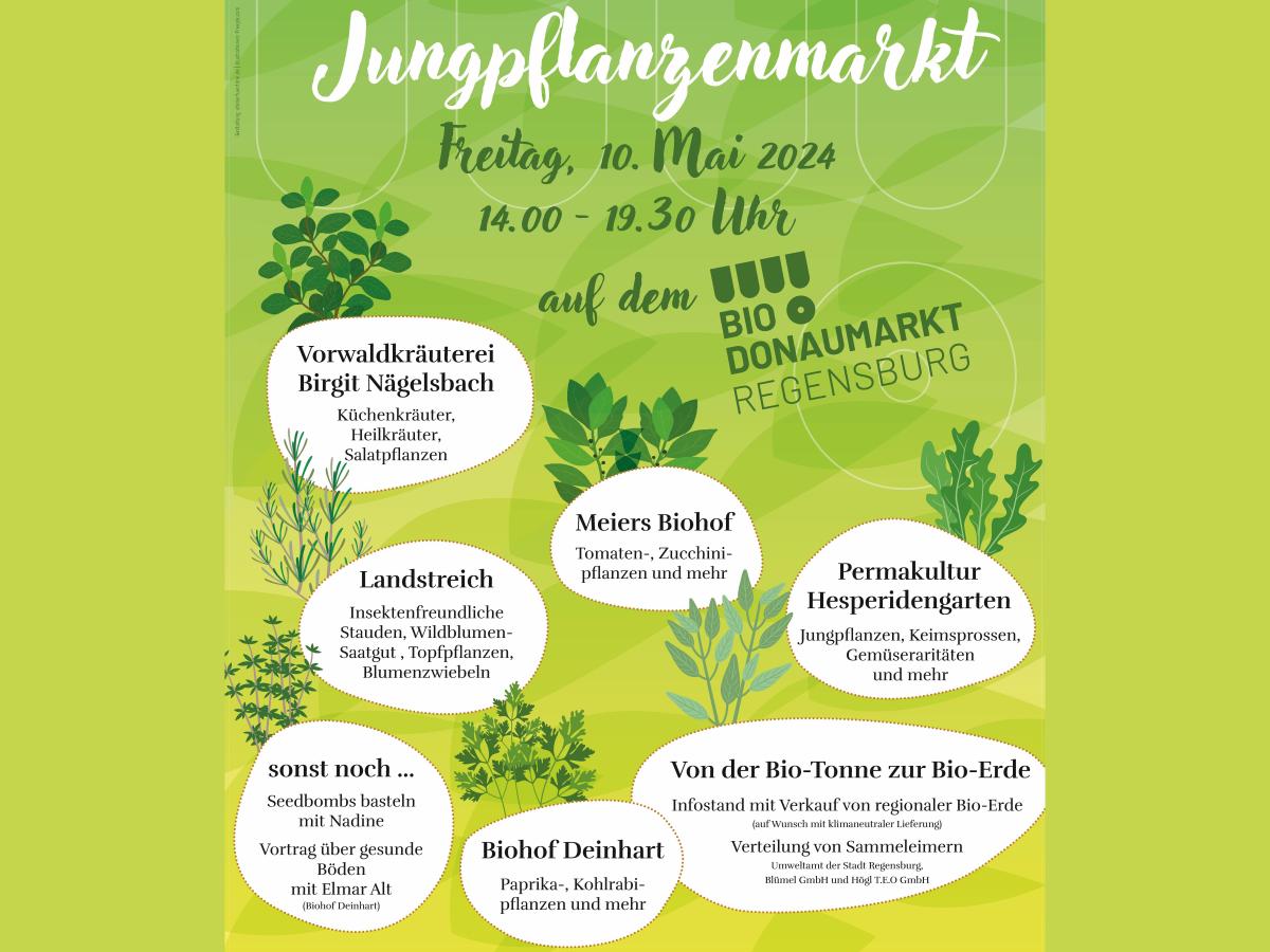 Plakat Jungpflanzenmarkt - Bio-Donaumarkt