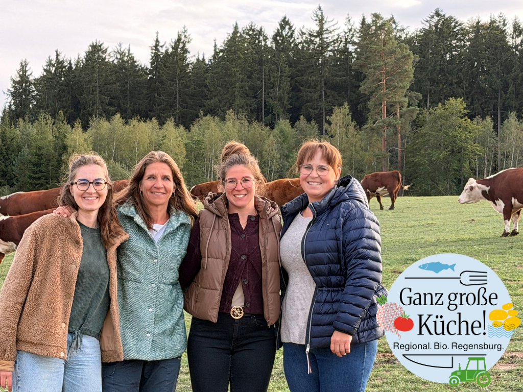 Projektkoordination „Ganz große Küche! Regional. Bio. Regensburg.“ (v.l. Eva Maria Miller, Elke Oelkers, Katharina Gassner, Sabine Alt)