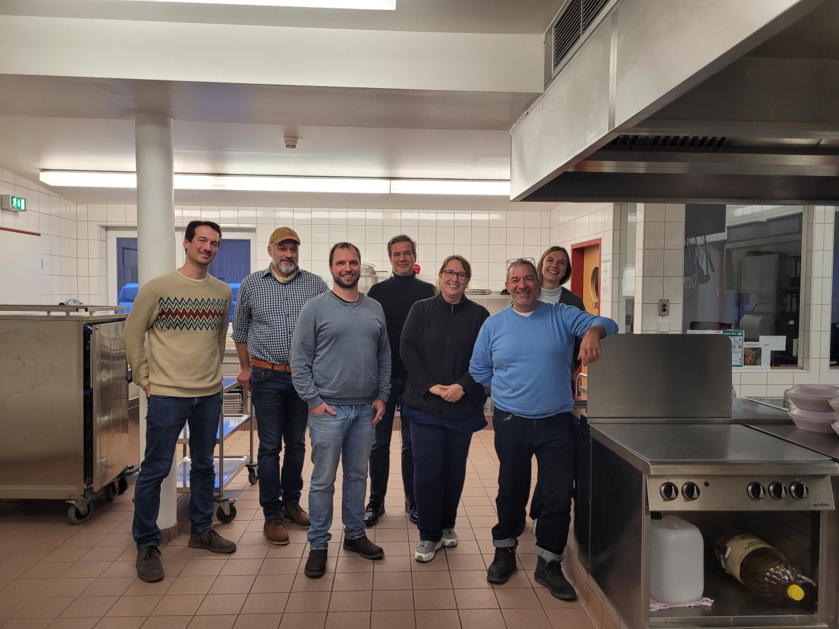 Gruppenfoto zum Start des BioRegio Coachings. Von links: Julius Stintzing, Daniel Buslapp, Steffen Schelle, Matthias Seichter, Sabine Maier, Claude Peiffer, Julia Thiem