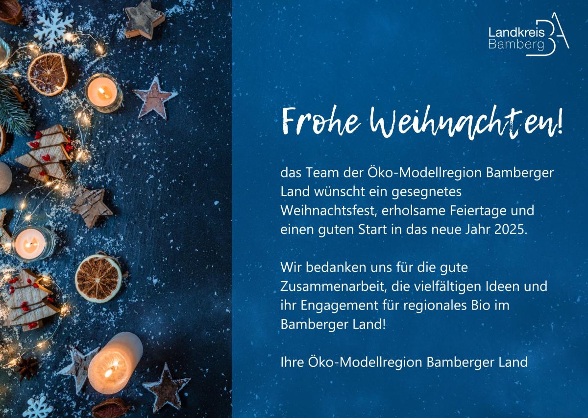 Frohe Weihnachten wünscht das Team der Öko-Modellregion Bamberger Land