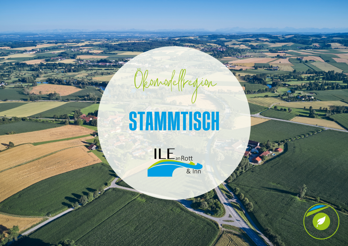 Luftbildaufnahme Rottal mit Grafik "Stammtisch"