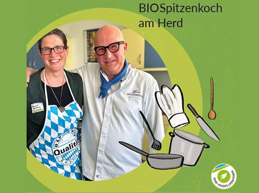 Mann und Frau mit Kochtopf