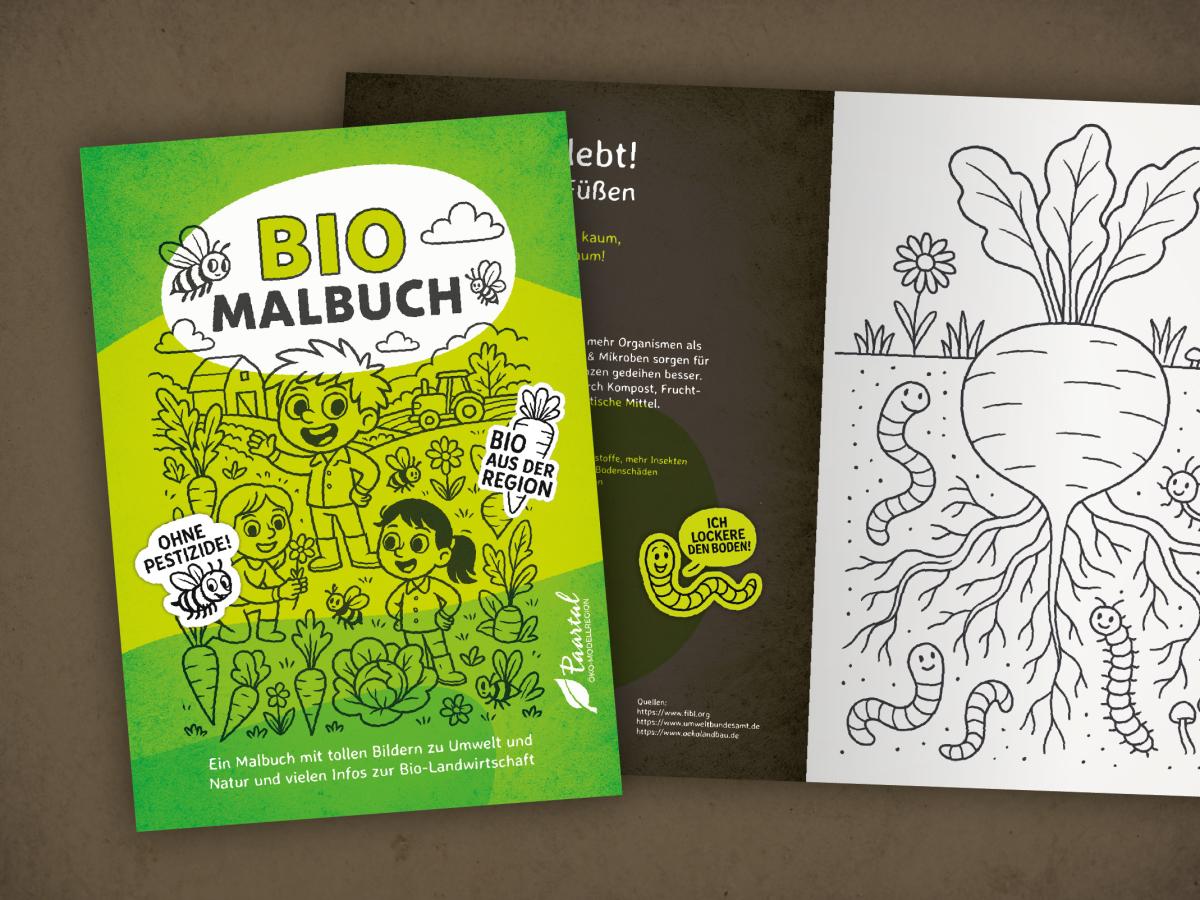 Bio-Malbuch Cover und Doppelseite