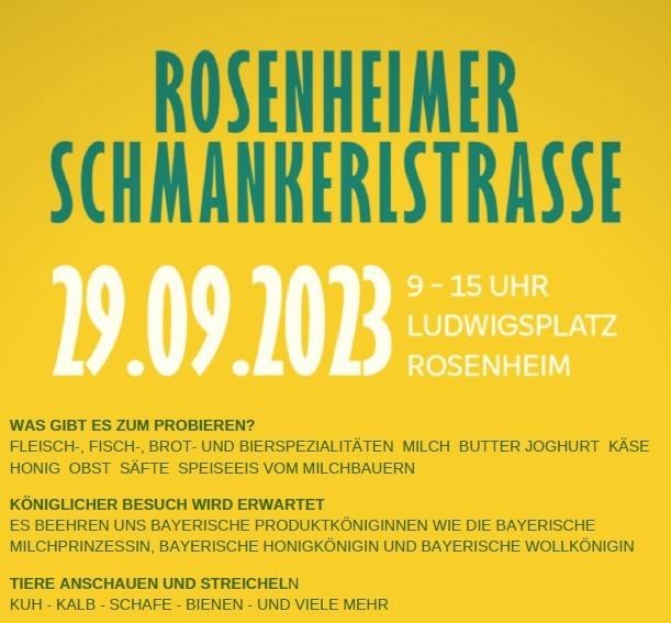 Plakat von der Rosenheimer Schmankerlstraße