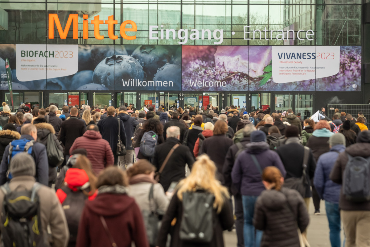 Eingang zur Messe Biofach 2023