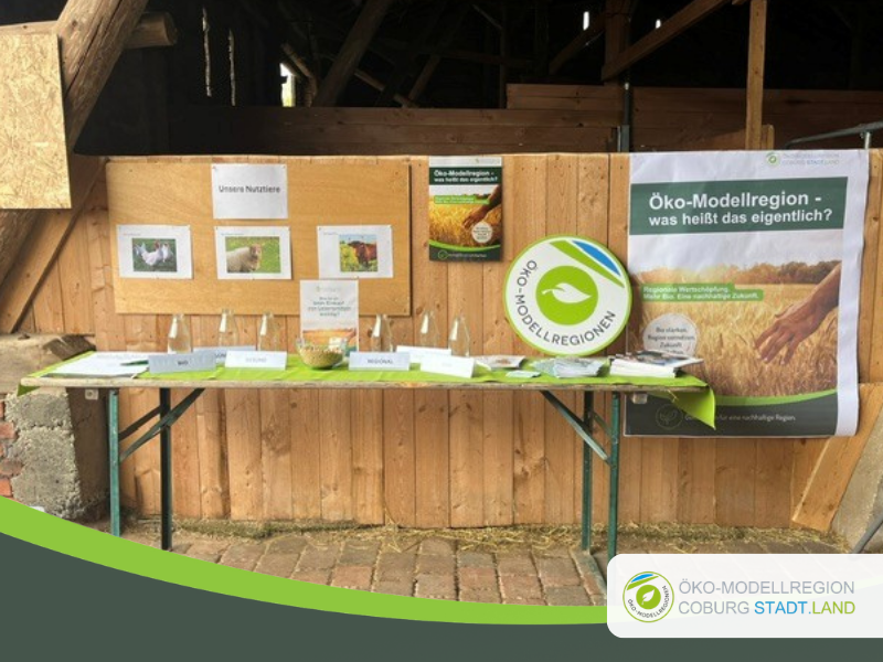 ie Öko-Modellregion Coburg Stadt und Land mit ihrem Infostand