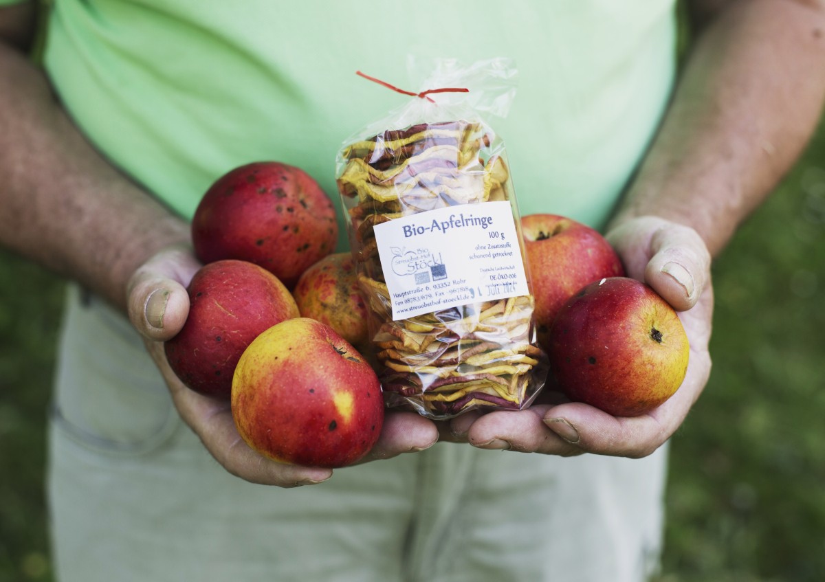 Frische Äpfel und Apfelchips