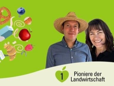 Plakat Pioniere der Landwirtschaft mit Bio-Landwirt Wasinger und Bio-Landwirtin Dinauer