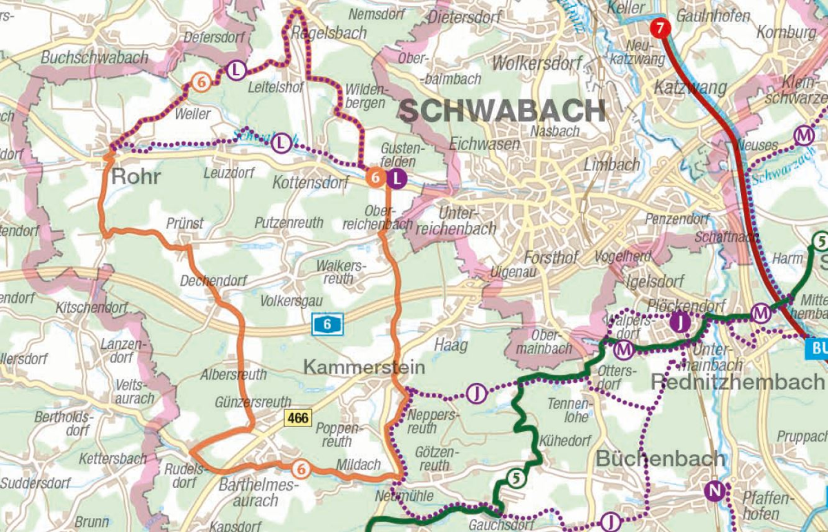 Kartenmaterial zur Radtour