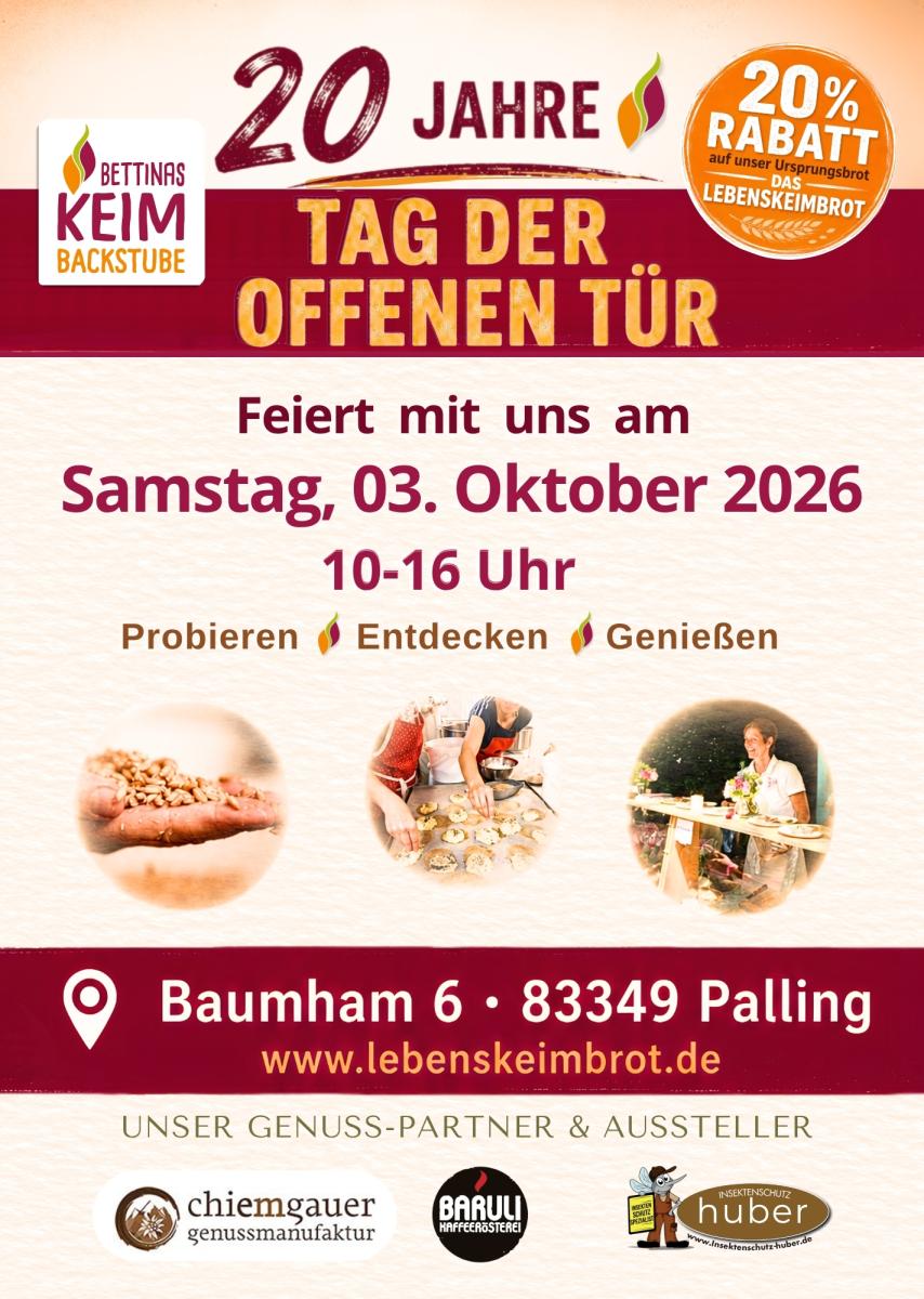 Plakat Tag der Offenen Tür Bettinas Keimbackstube 261003