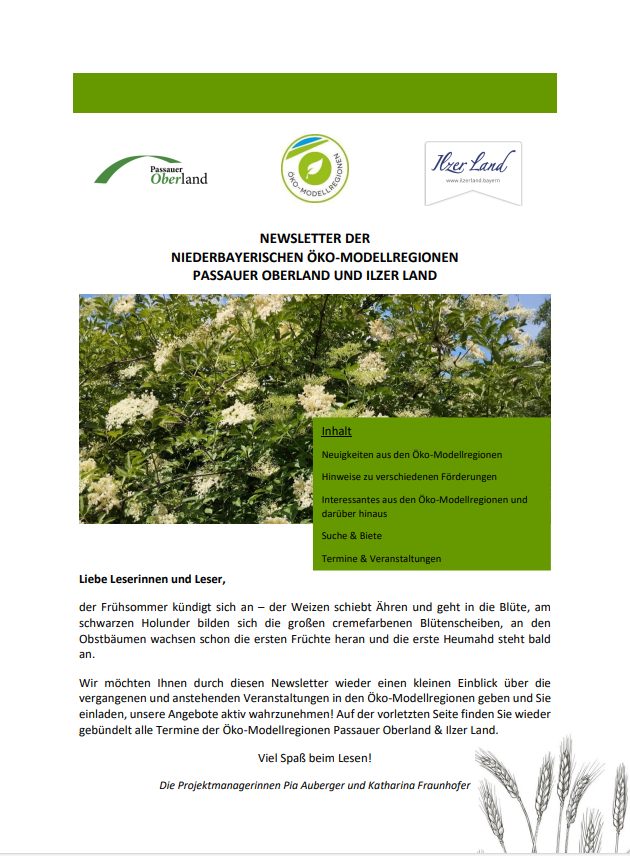 Newsletter der Öko-Modellregion Passauer Oberland Mai 2024