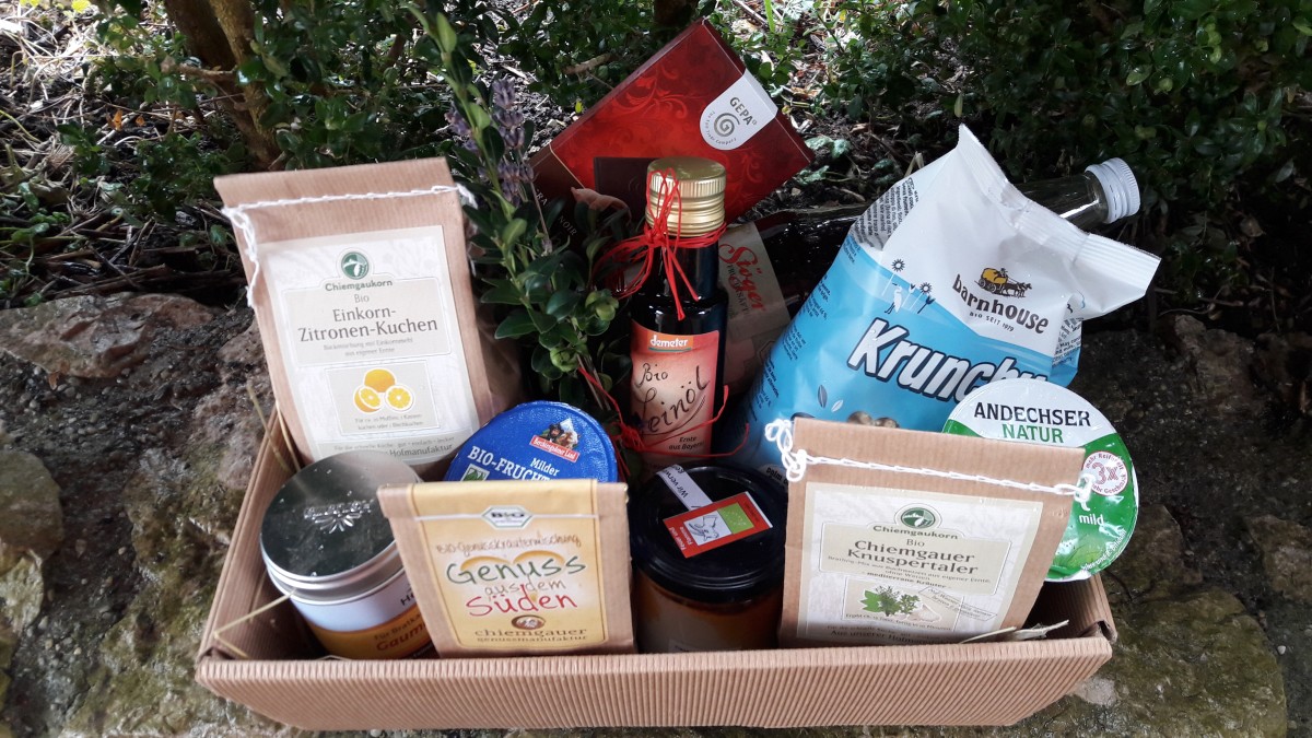 Geschenkkörberl mit regionalen Bioprodukten