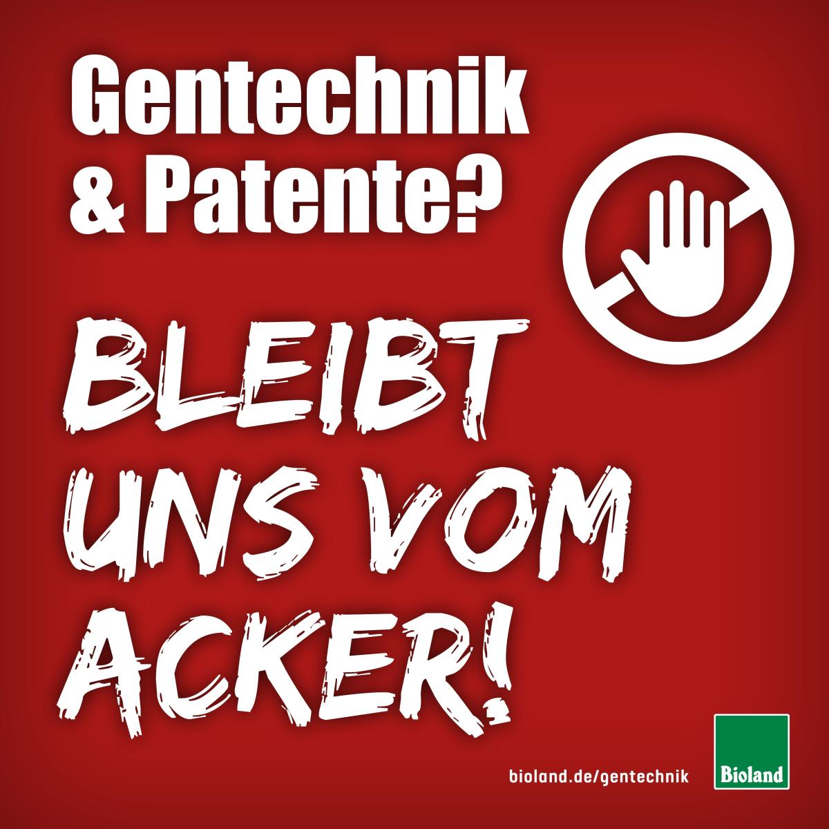 Plakat gegen neues Gentechnikgesetz