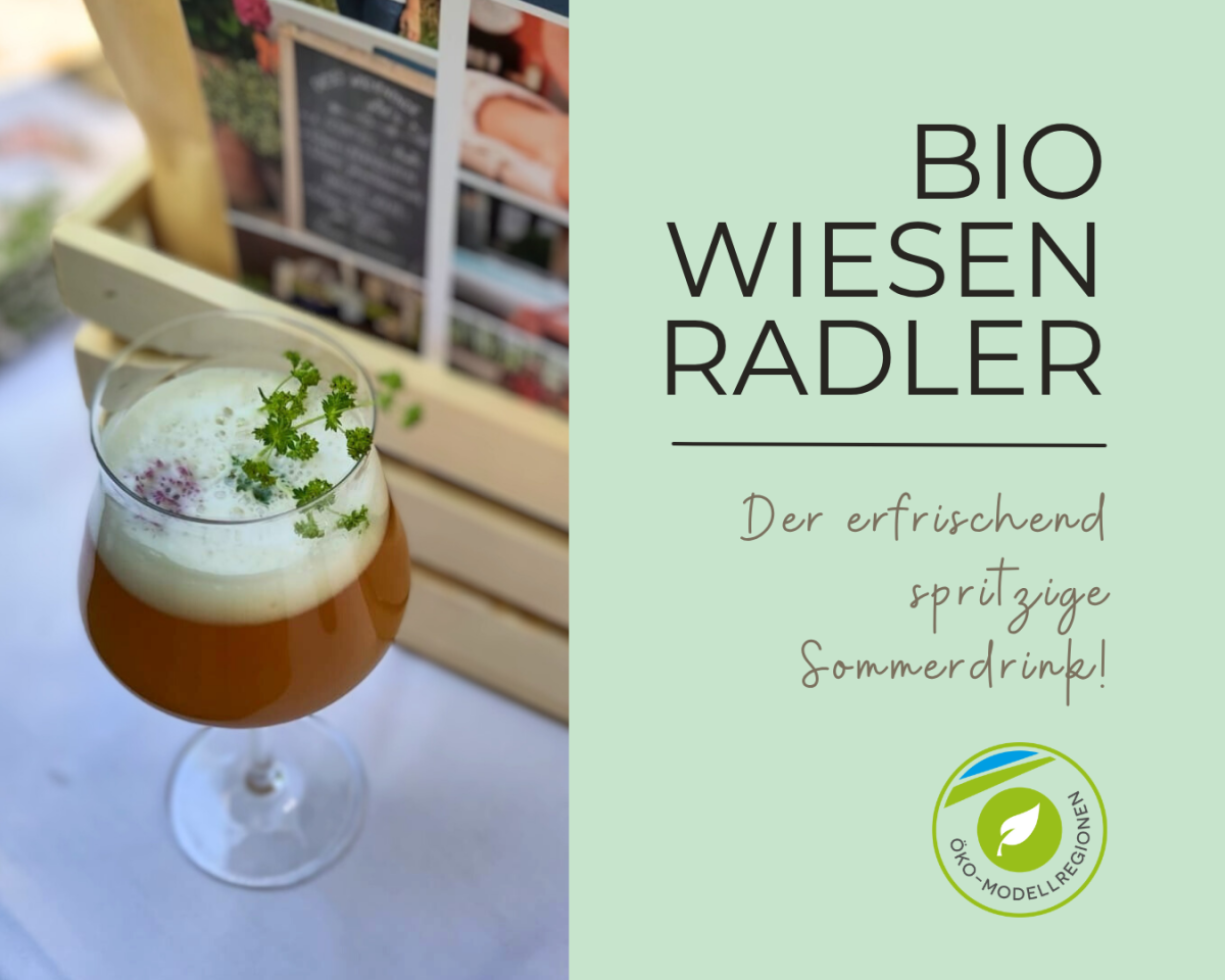 Grafik mit Bild vom Radler und Logo der Ökomodellregionen