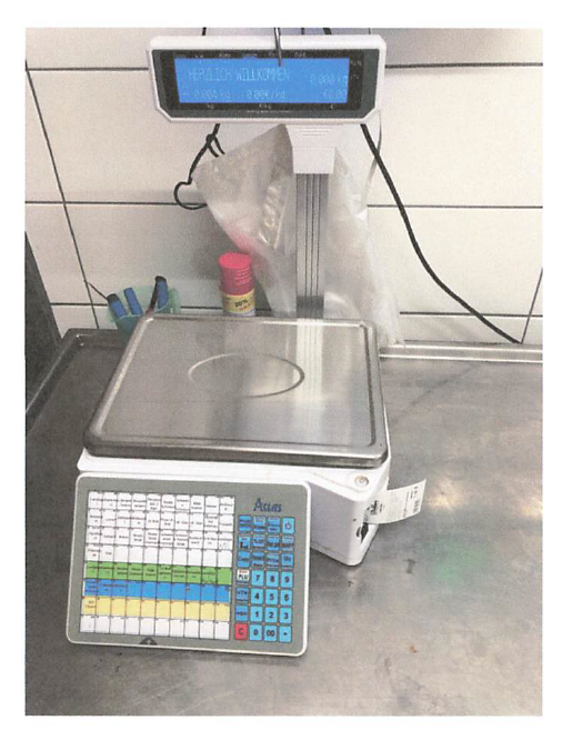 Foto einer Etikettierwaage