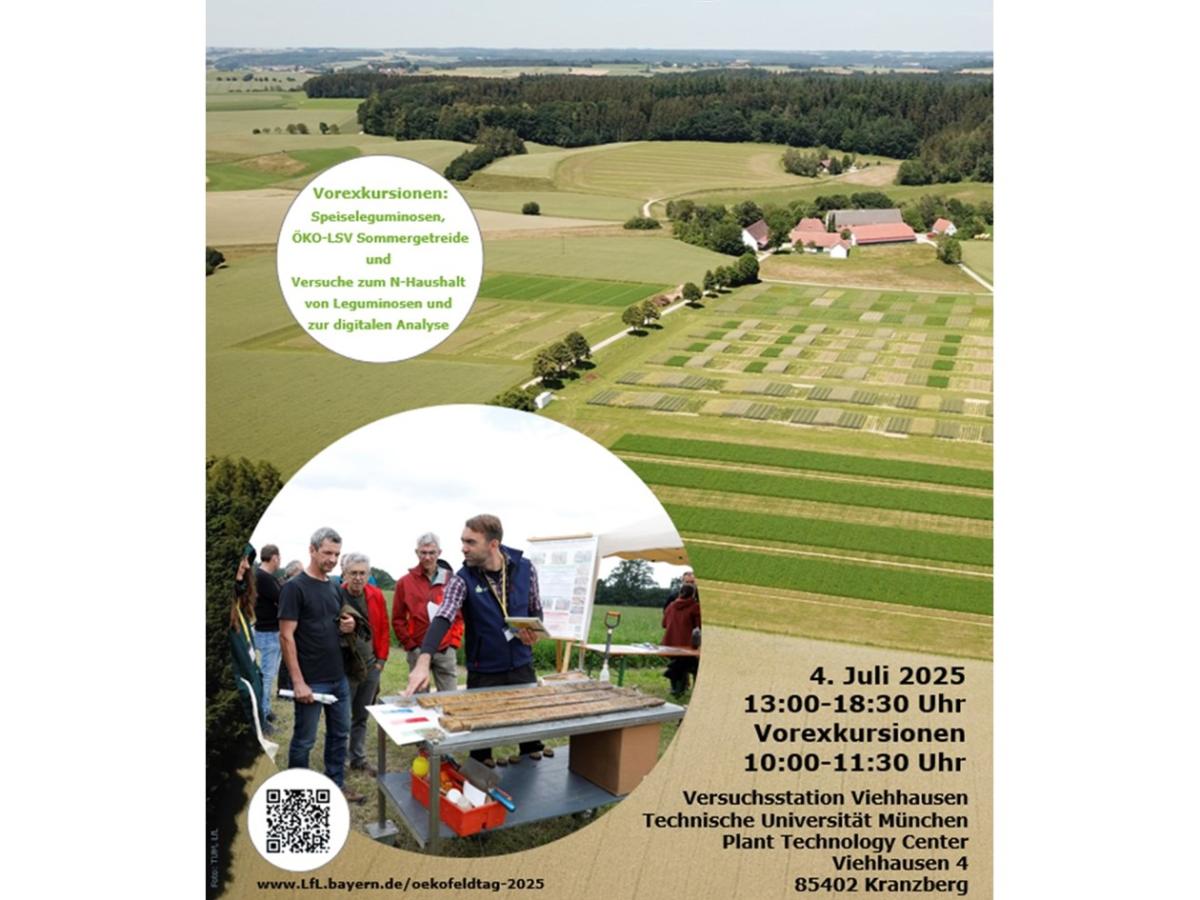 Flyer mit Foto von Feldern und Personen drauf.