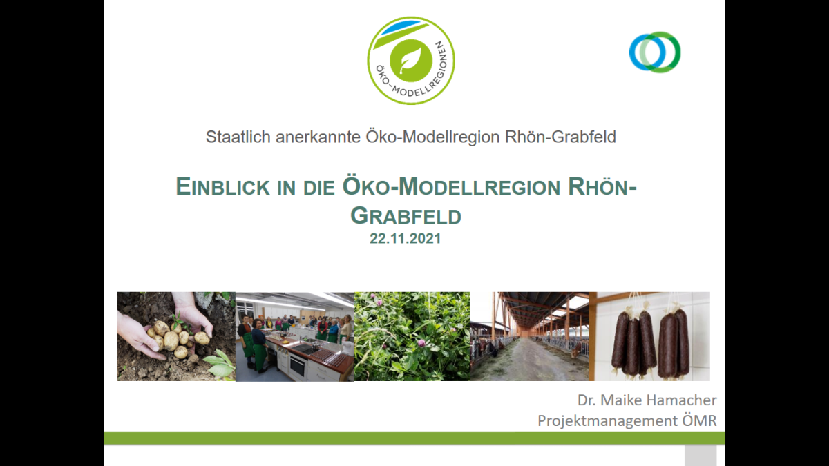 erste Präsentationsfolie Projekte und Angebote in der Öko-Modellregion Grabfeld