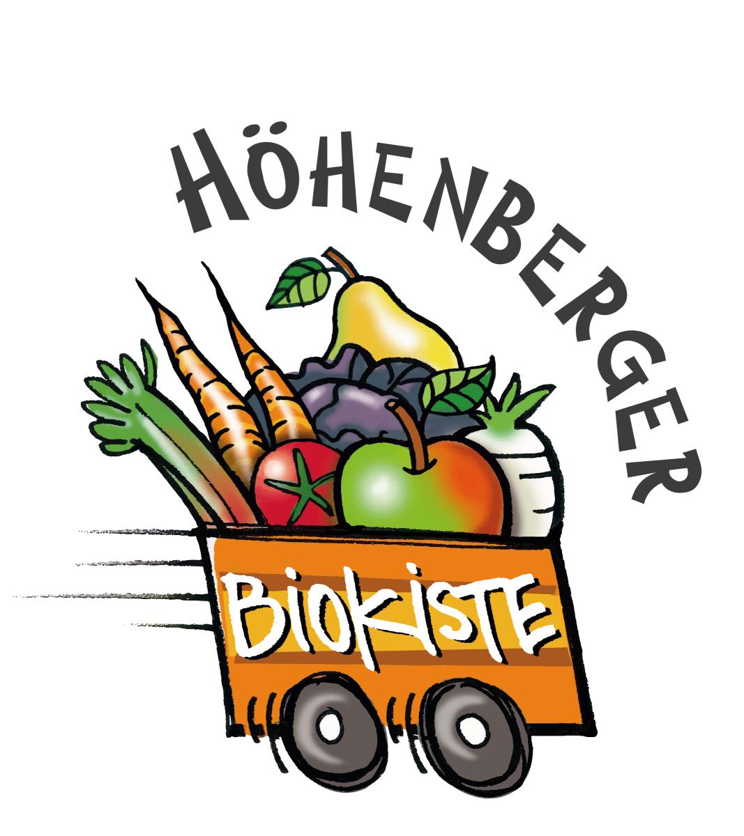 Kiste auf Rädern mit Bio-Obst und Gemüse